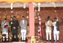 मन्त्रिमण्डल पुनर्गठन: गृहमन्त्रीमा सुधन गुरुङ र नवप्रवर्तनमन्त्रीमा महावीर पुनले लिए शपथ